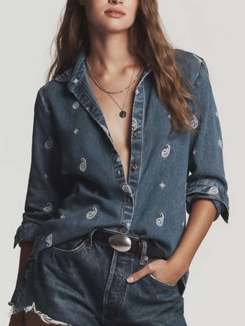 NWT Anthropologie Cloth & Stone Size Small Chambray Buttondown Shirt